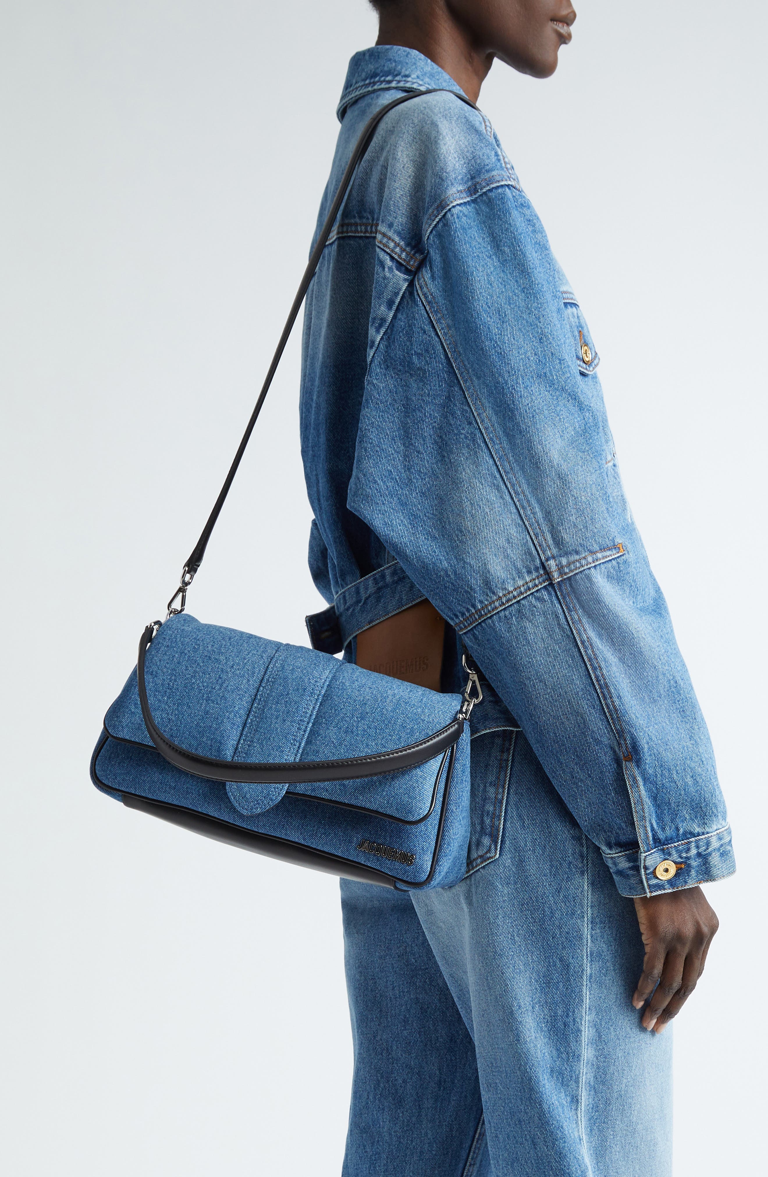 Jacquemus Le Bambimou Denim Shoulder Bag, Alternate, color, 
