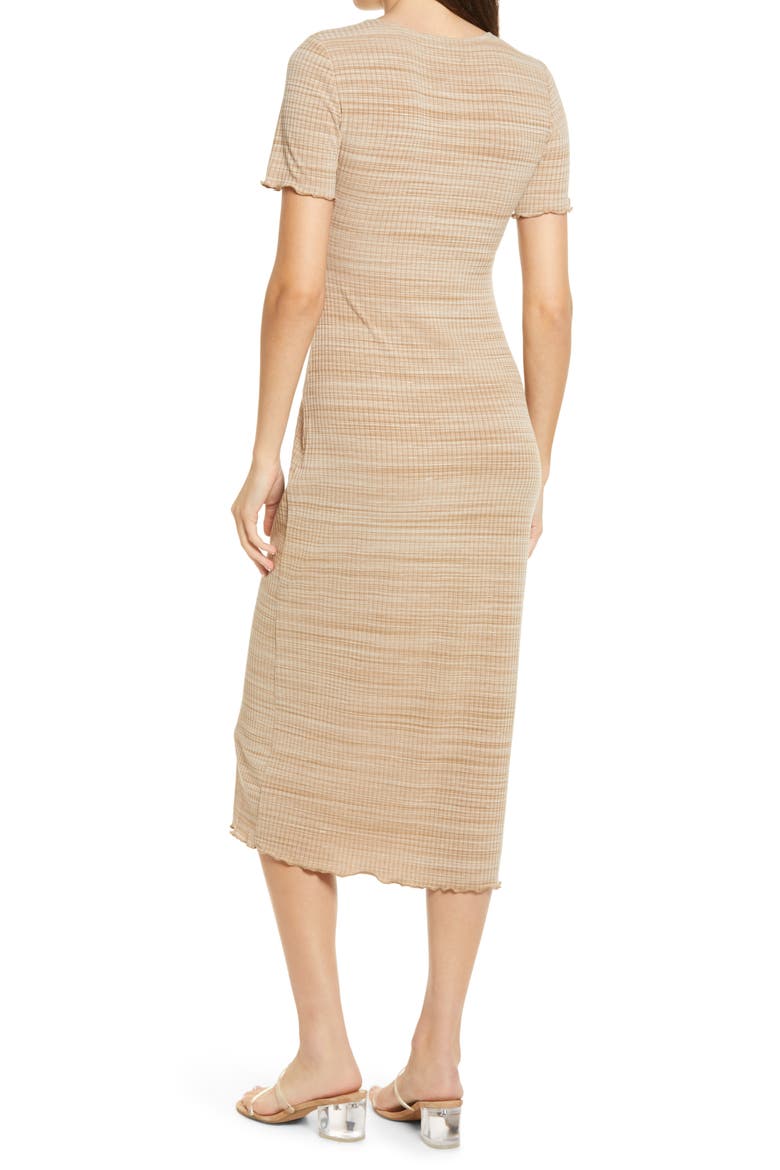 Perry Rib Midi Dress, Alternate, color, TOFFEE