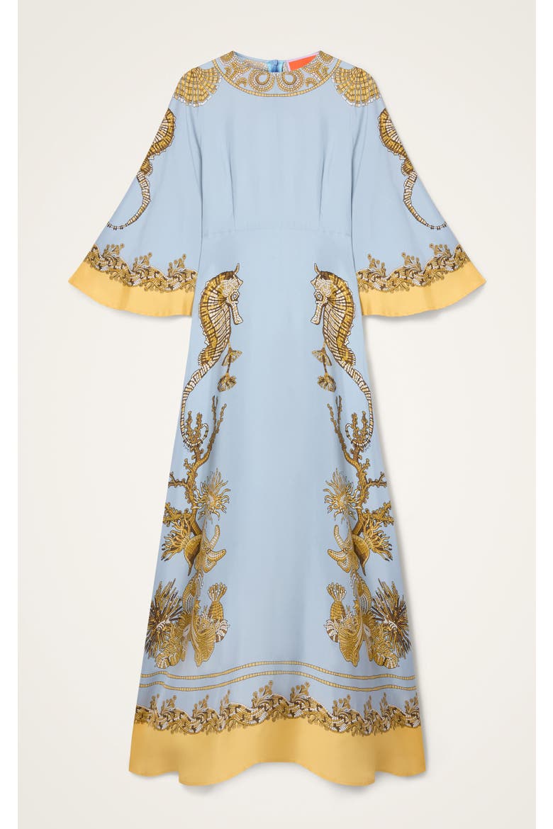 Long Sorella Dress, Alternate, color, Oceania Placée Light Blue