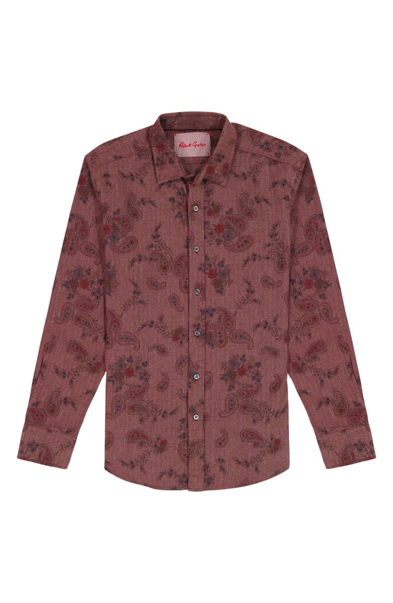 Robert Graham Minetta Paisley Button-Up Shirt, Alternate, color, Red