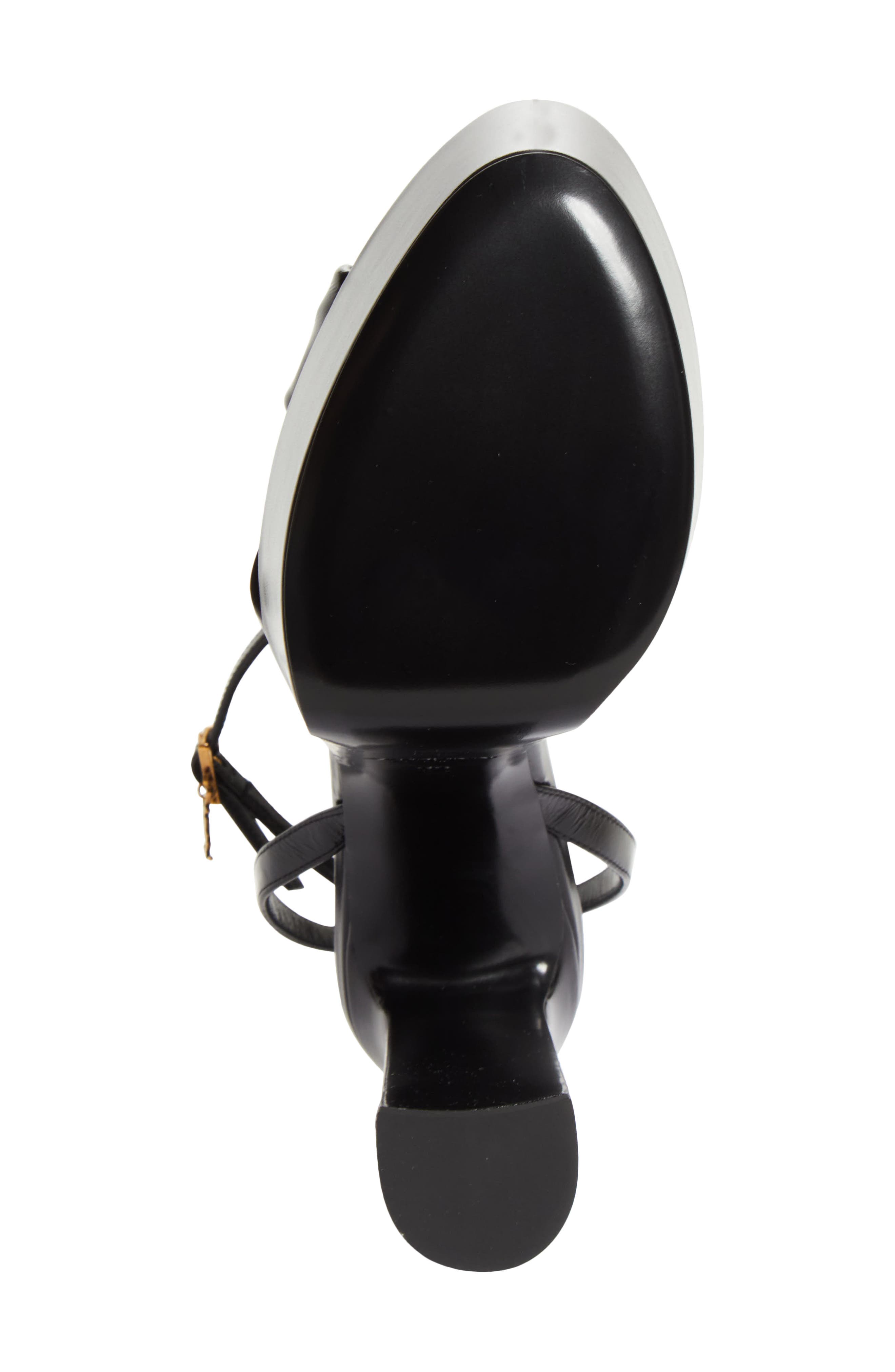 Saint Laurent Franciane Ankle Strap Platform Sandal, Alternate, color, Noir