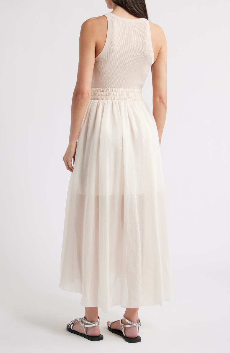 AllSaints Zenia Sleeveless Asymmetric Hem Dress, Alternate, color, Almond White