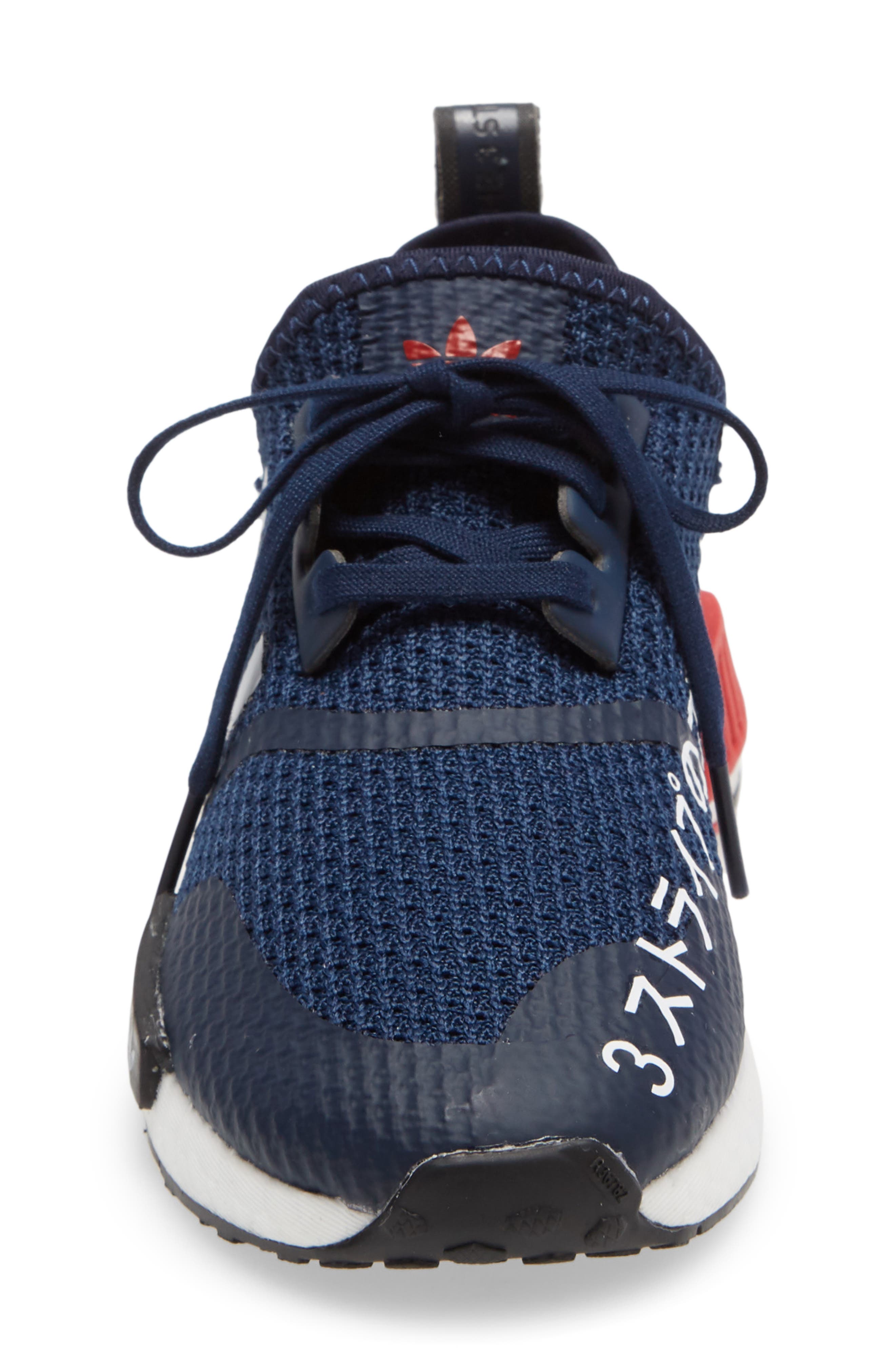 NMD R1 Sneaker, Alternate, color, NAVY/ WHITE/ SCARLET