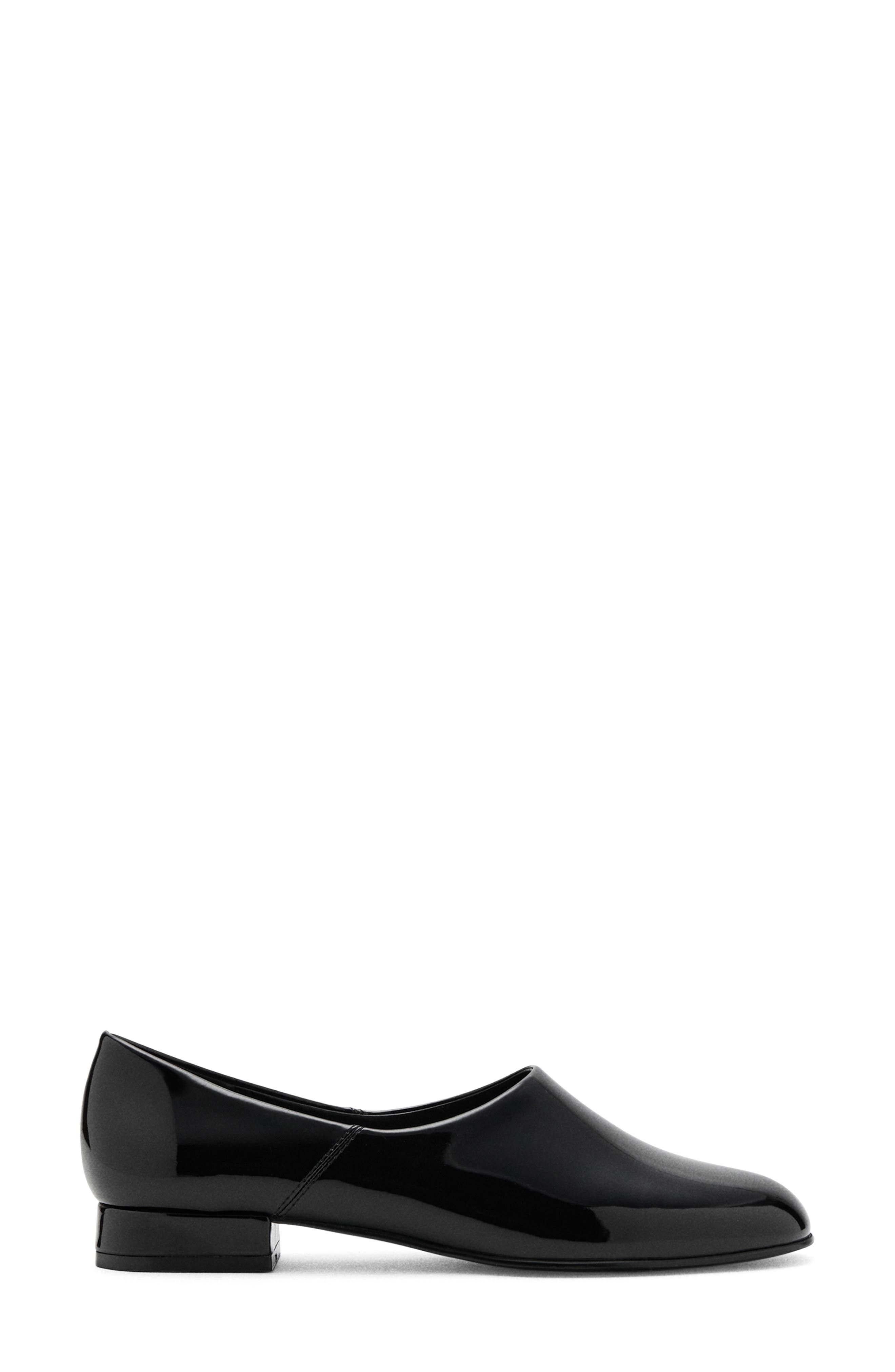 MANGO Patent Faux Leather Flat, Alternate, color, Black