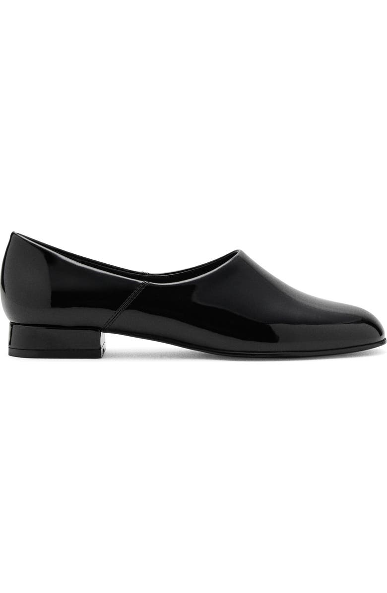 MANGO Patent Faux Leather Flat, Alternate, color, Black