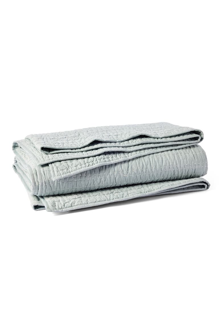 Channel Handstitched Organic Cotton Sham, Main, color, SURF CHAMBRAY
