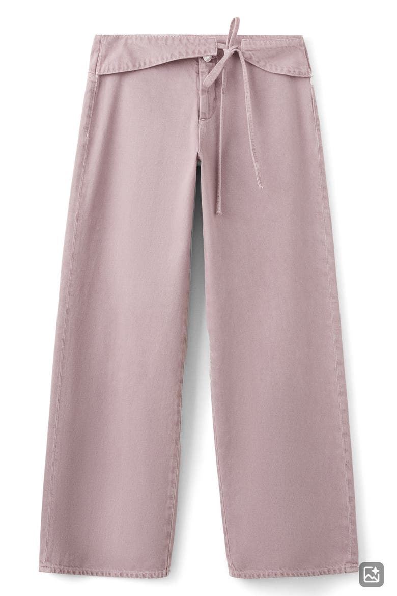 Waist Tie Wide Leg Jeans, Main, color, PURPLE