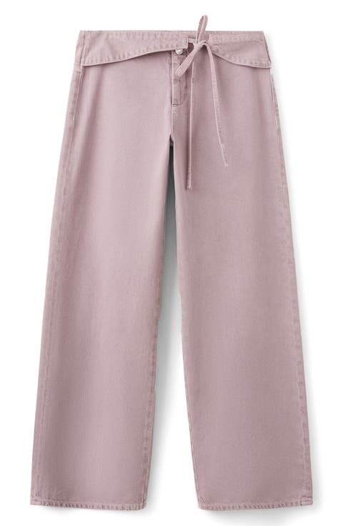 Waist Tie Wide Leg Jeans