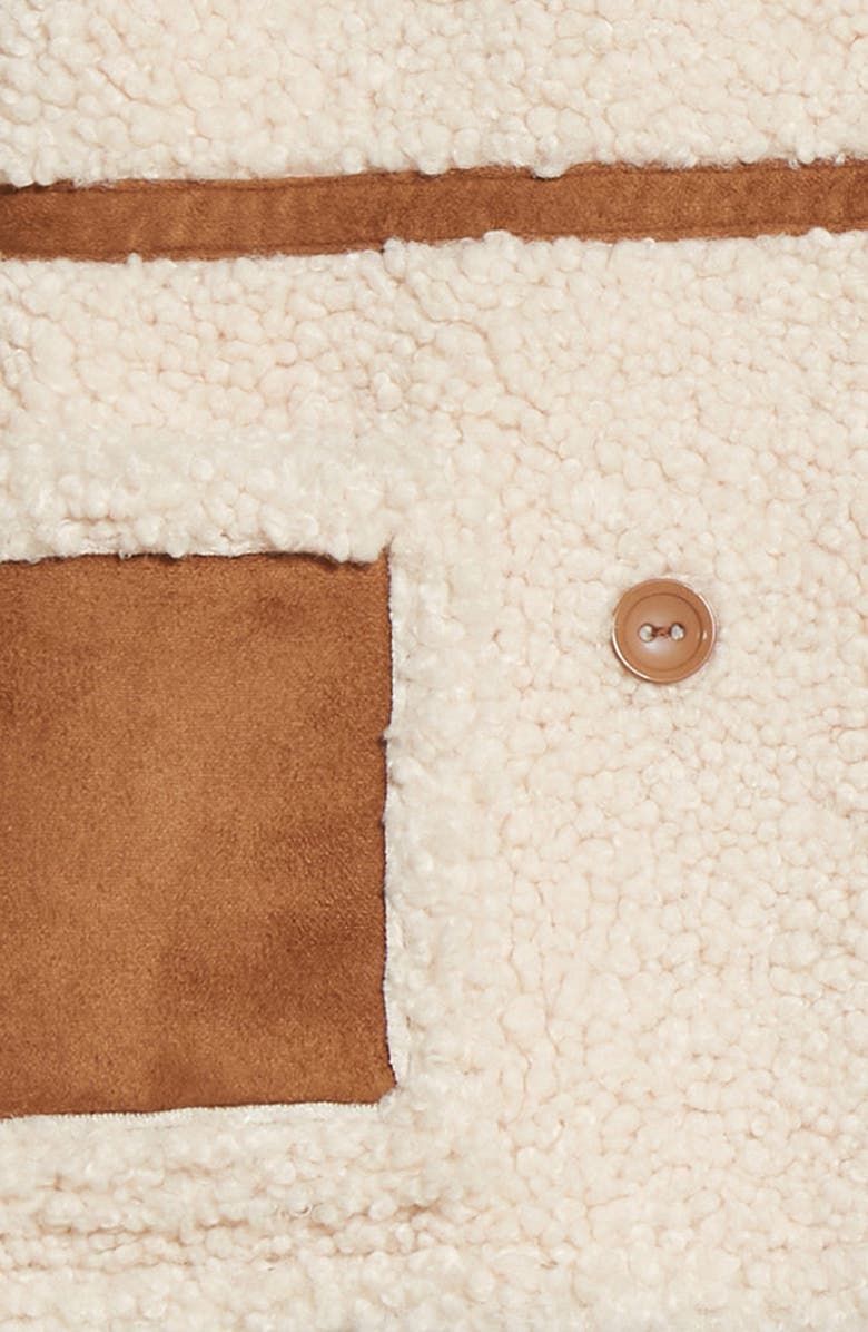 Stand Studio Kids' Chloe Double Breasted Faux Shearling Jacket, Alternate, color, 