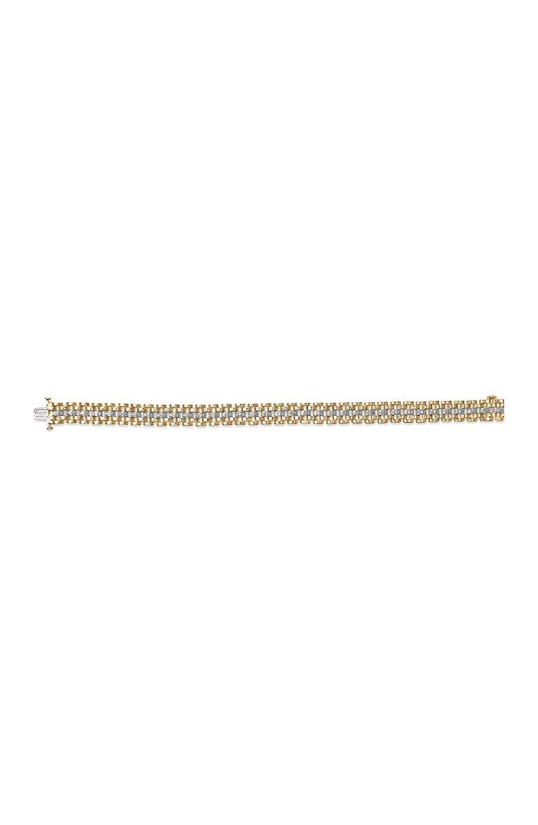 Haus of Brilliance Men's 14K Yellow Gold Plated Silver 1.0 Cttw Diamond Geometric Link Bracelet, Alternate, color, Yellow