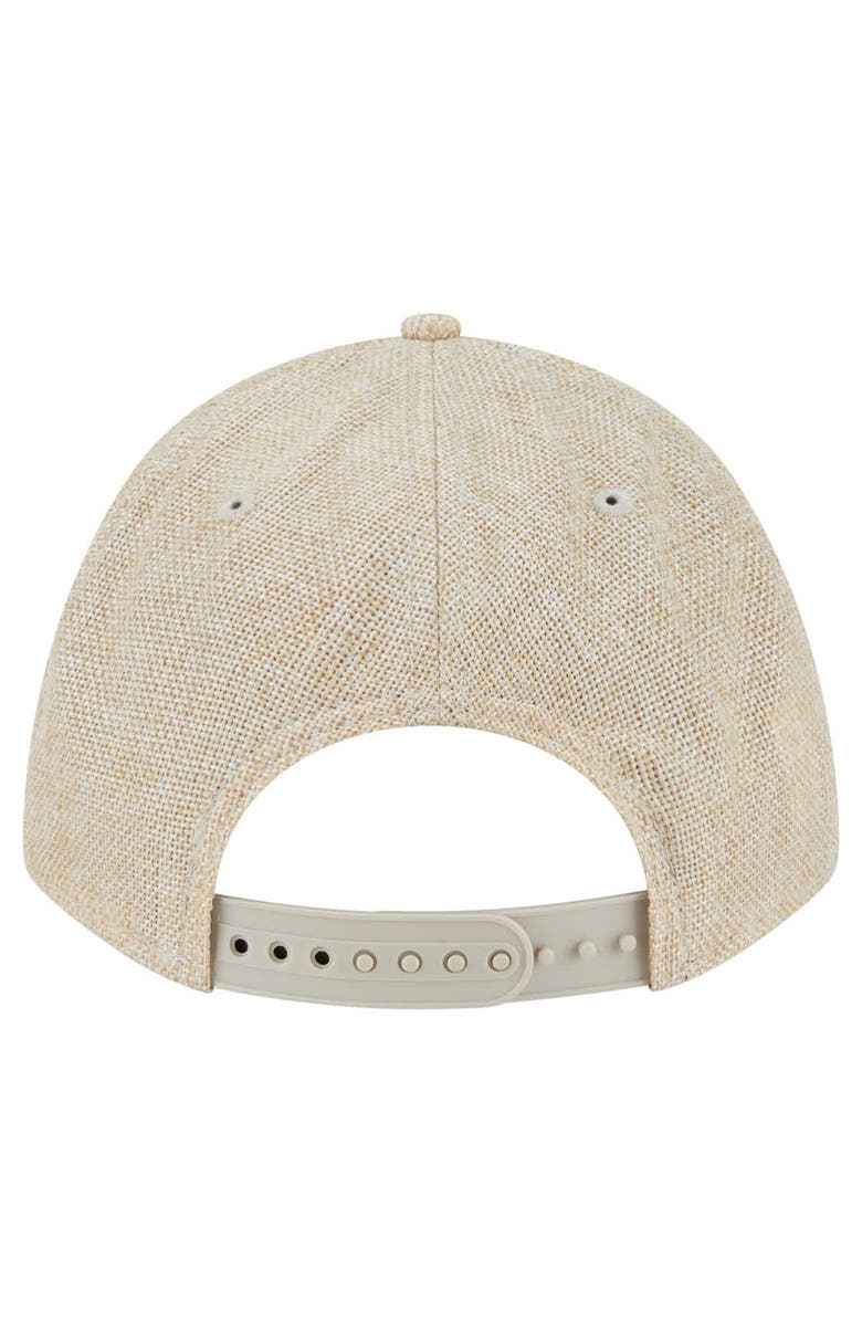 New Era Men's New Era Beige Athletics Cotton Weave M-Crown A-Frame 9FORTY Adjustable Hat, Alternate, color, Beige