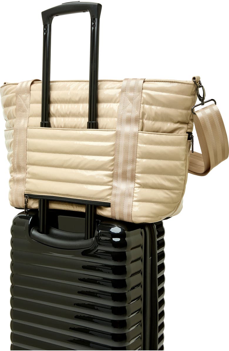 THINK ROYLN Jetset Wingman Tote, Alternate, color, Blonde Patent/ Colorblock