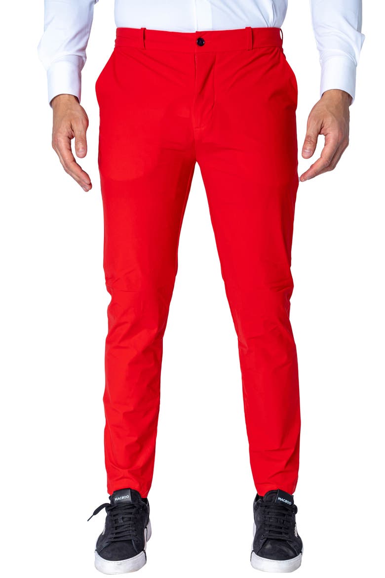 Slim Fit Pants, Main, color, RED