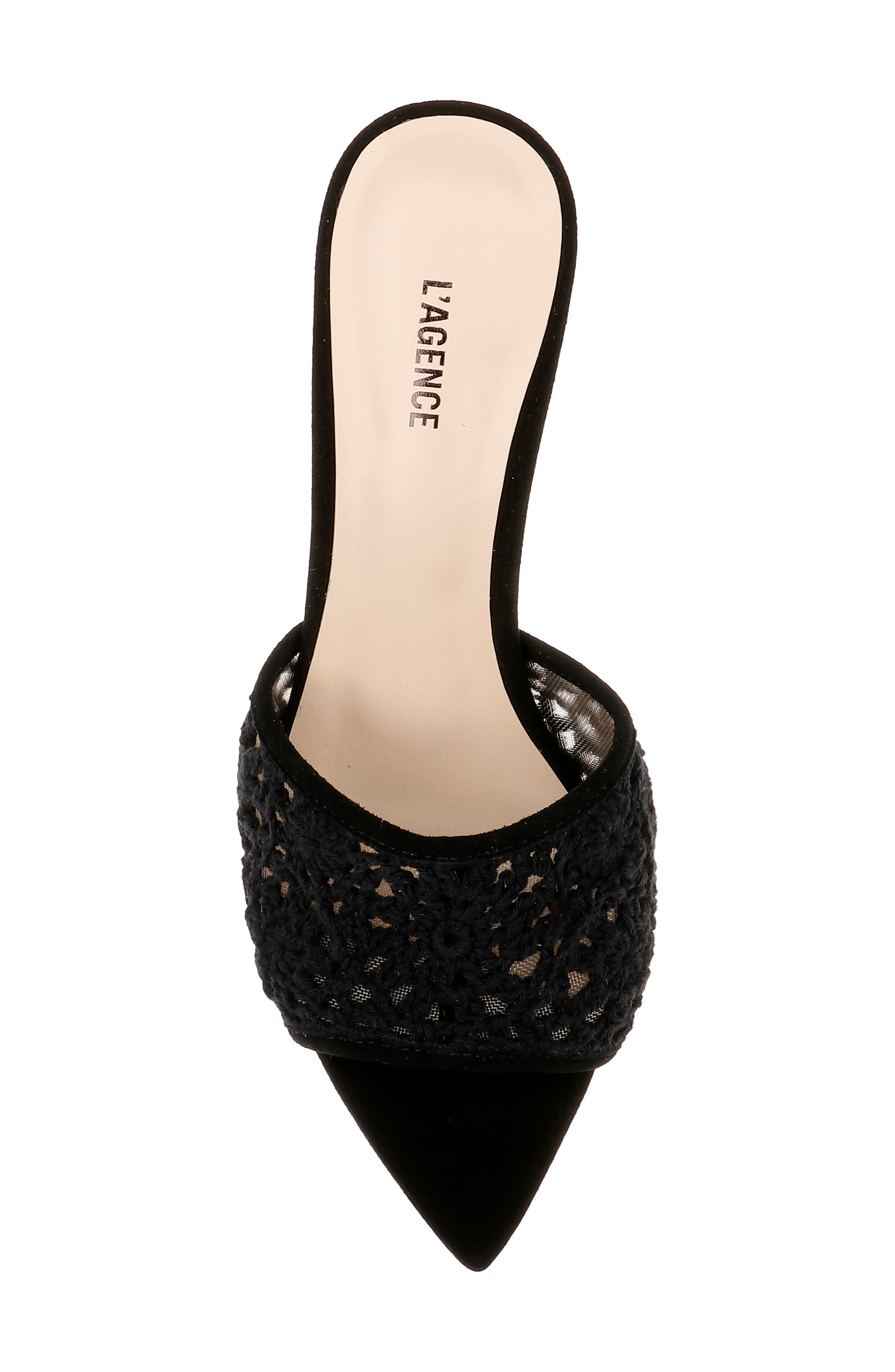 L'AGENCE Armande Pointed Toe Slide Sandal, Alternate, color, Black