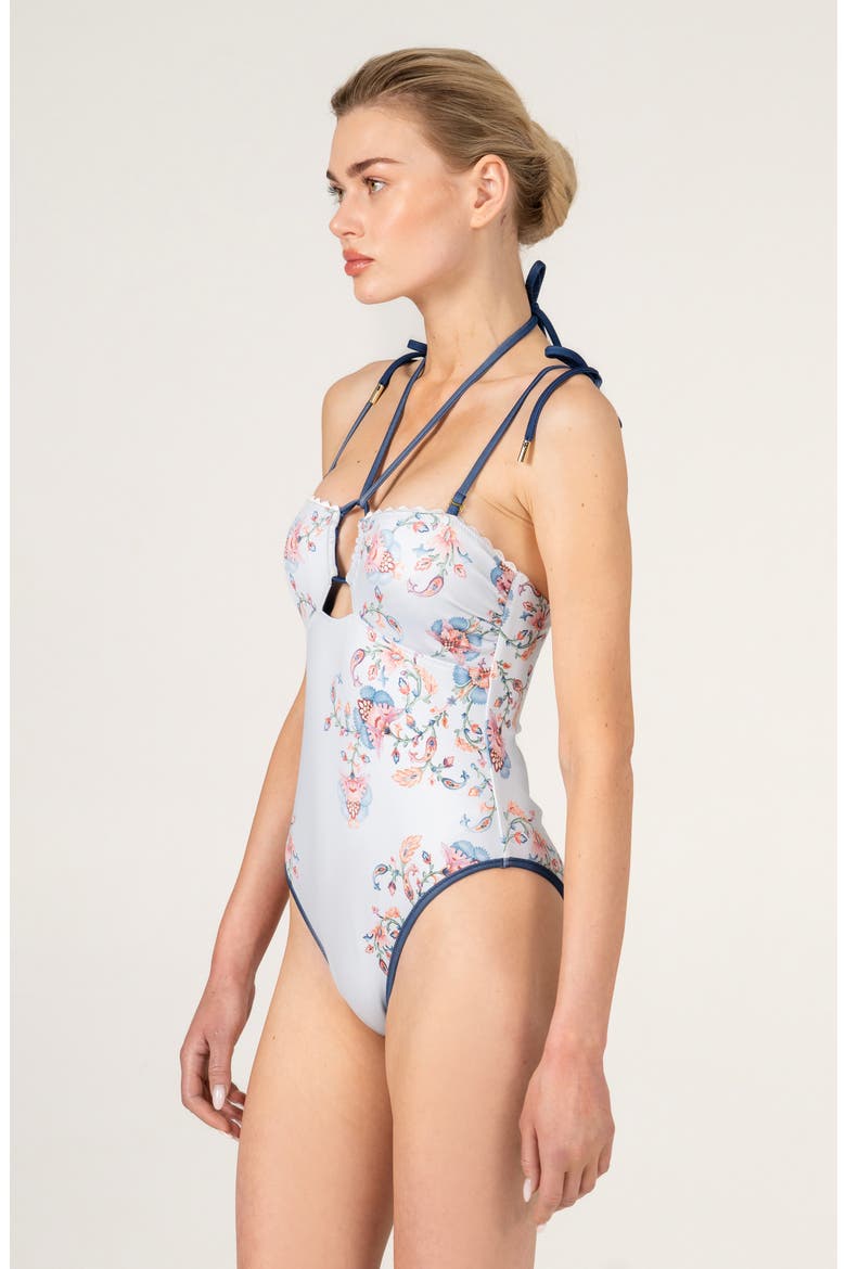 Porcelain Wave Reversible One Piece Swimsuit, Alternate, color, White