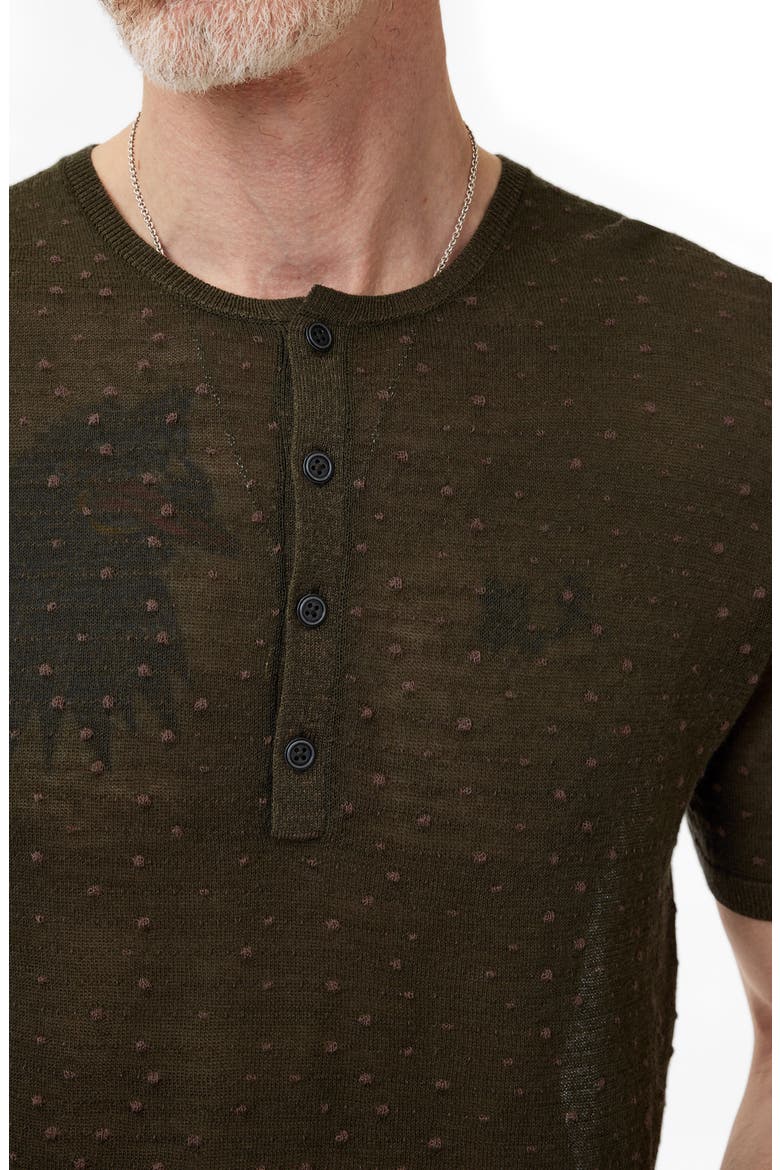 Cabras Wool Short Sleeve Henley Sweater, Alternate, color, MOSS