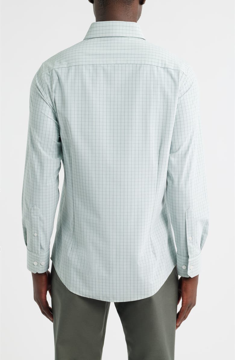 Mizzen+Main Leeward No Tuck Trim Fit Plaid Performance Button-Up Shirt, Alternate, color, Eucalyptus Mini Plaid