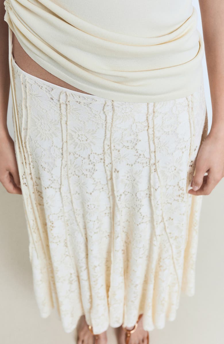 MANGO Lace Maxi Skirt, Alternate, color, Ecru