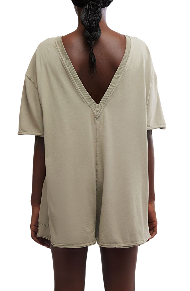 Free People FP Movement Hot Shot Tee Romper, Alternate, color, Sage Stone