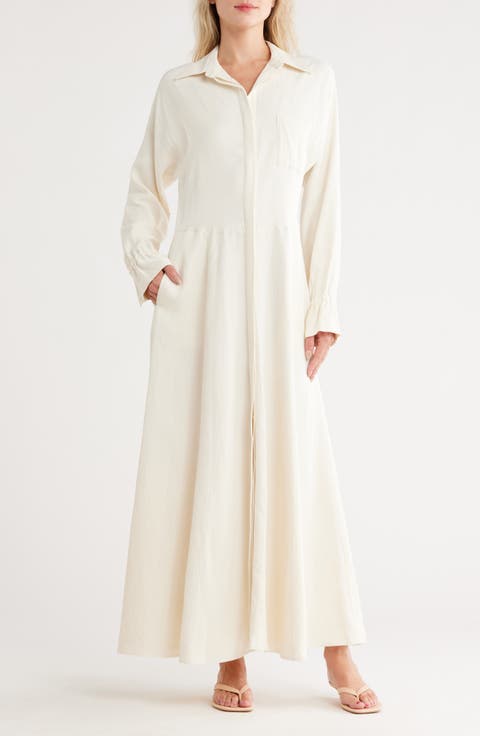 Lazy Hazy Days of Summer Long Sleeve Shirtdress