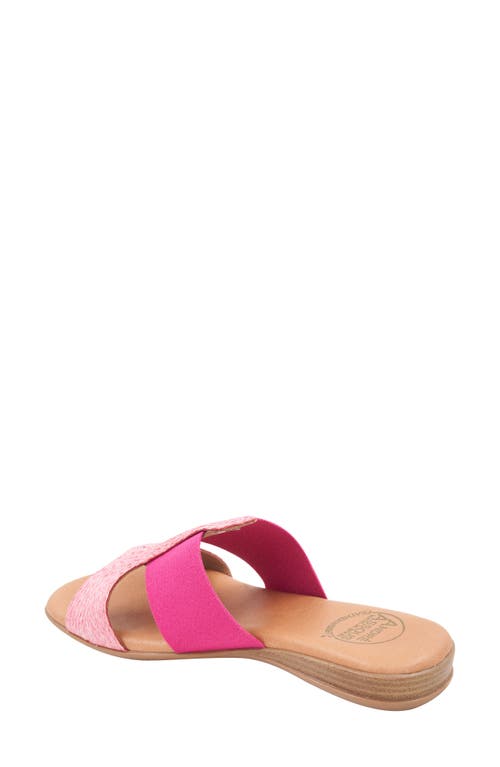 Andre Assous André Assous Noor Raffia Slide Sandal In Fuchsia