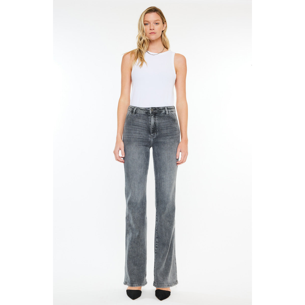 Kancan Misty Ultra High Rise Flare Jeans In Gray