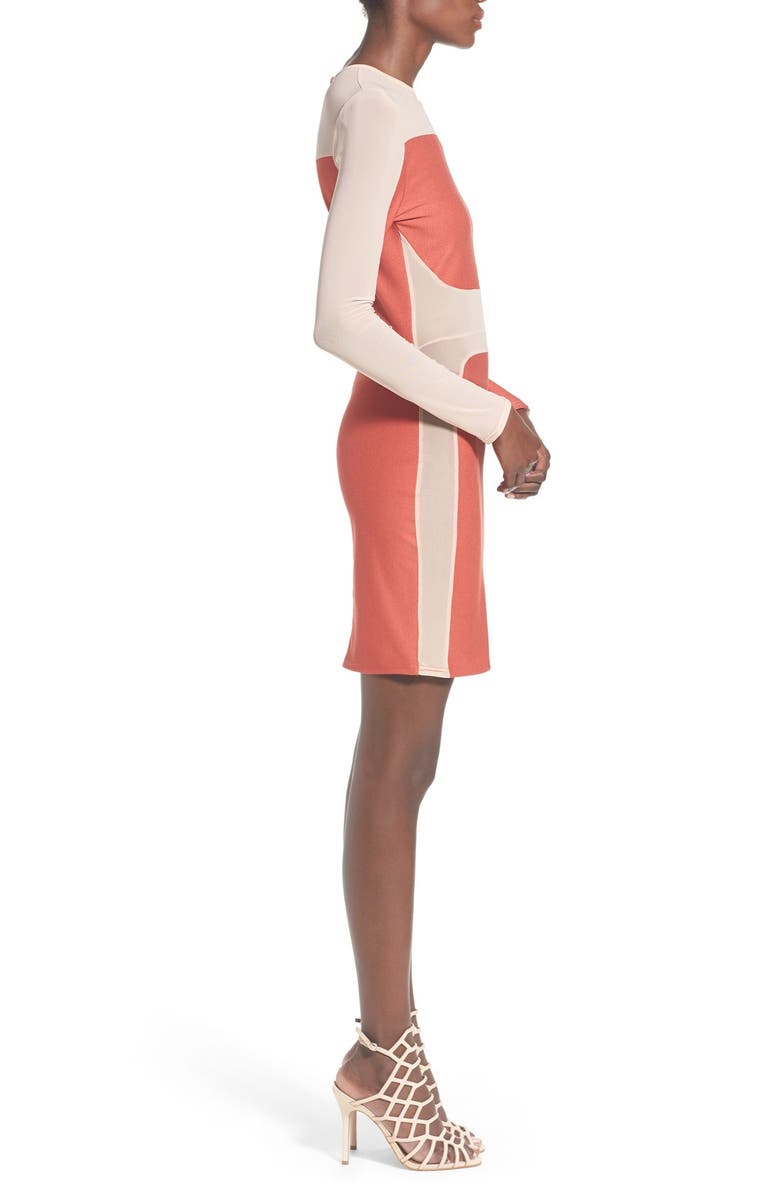 Missguided Mesh Panel Minidress, Alternate, color, 