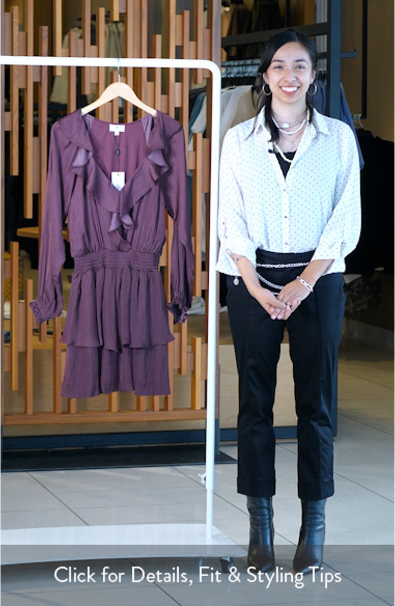 Ruffle Long Sleeve Fit & Flare Minidress, sales video thumbnail