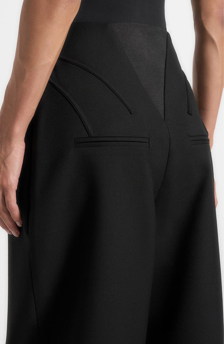 Manière De Voir Rena High Waisted Corset Sculptural Trousers, Alternate, color, Black