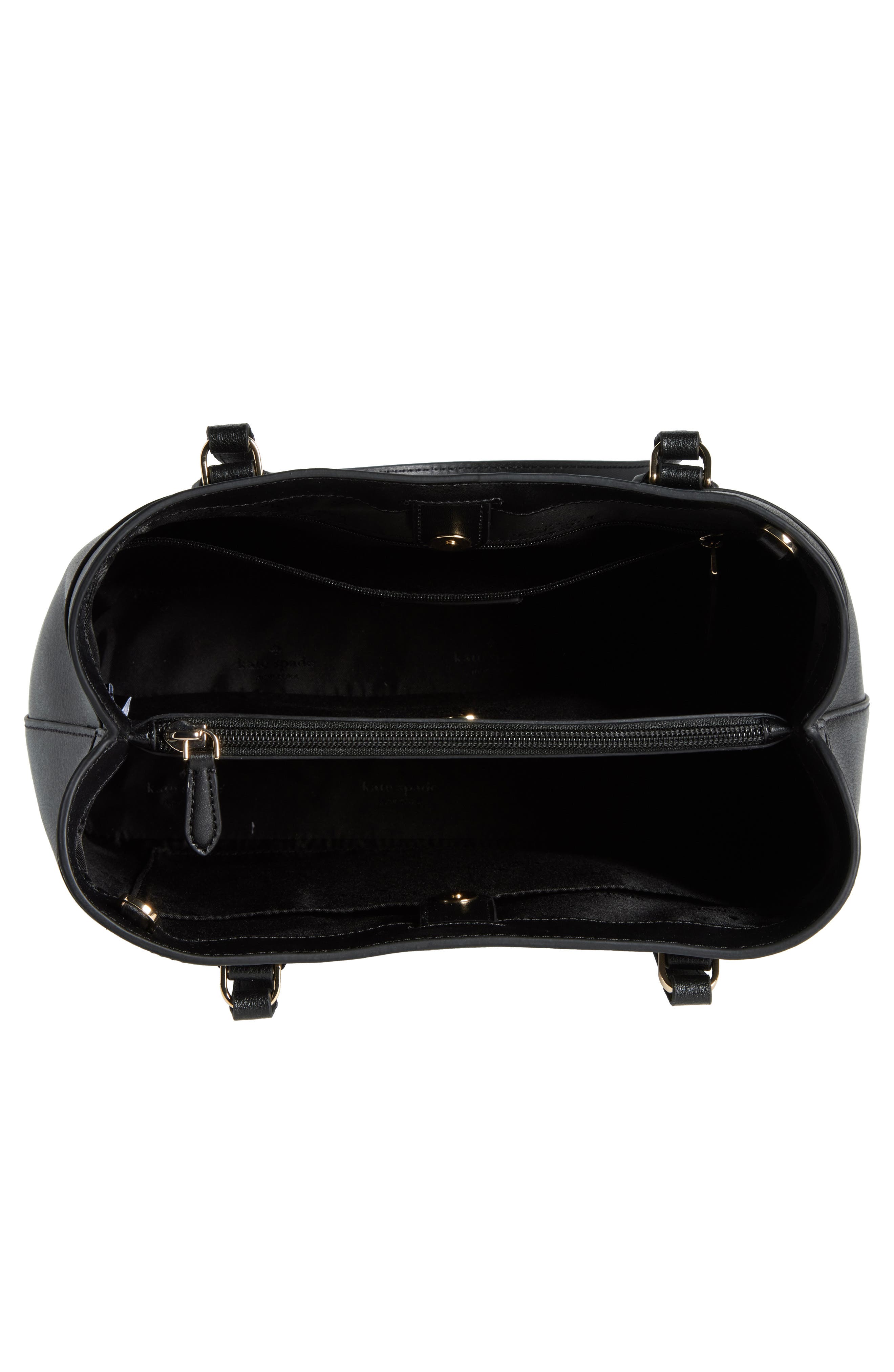 sienna leather satchel, Alternate, color, BLACK