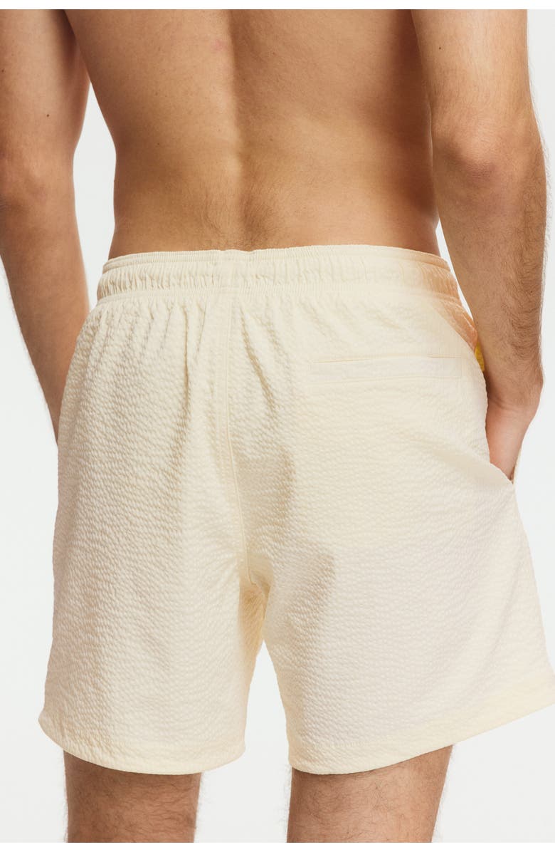 H&M Seersucker Swim Shorts, Alternate, color, Cream
