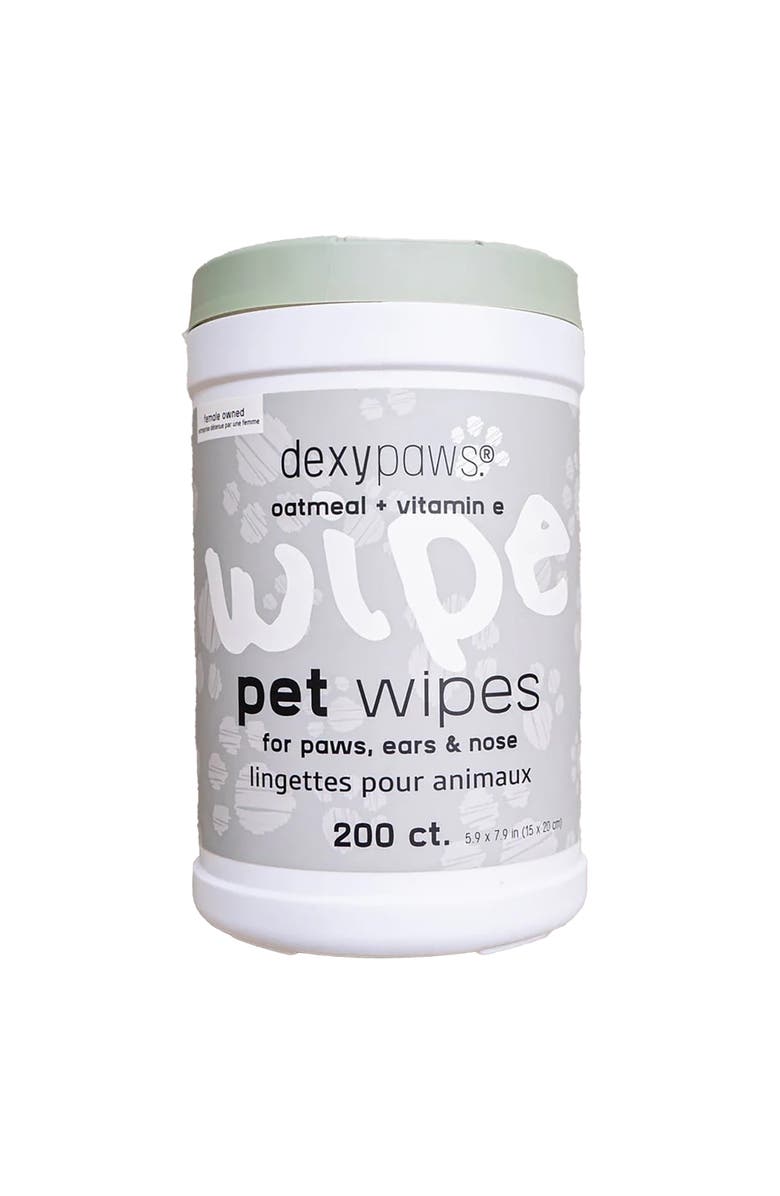 Dexypaws Pet Wipes Oatmeal & Vitamin E, 200Ct, Main, color, White