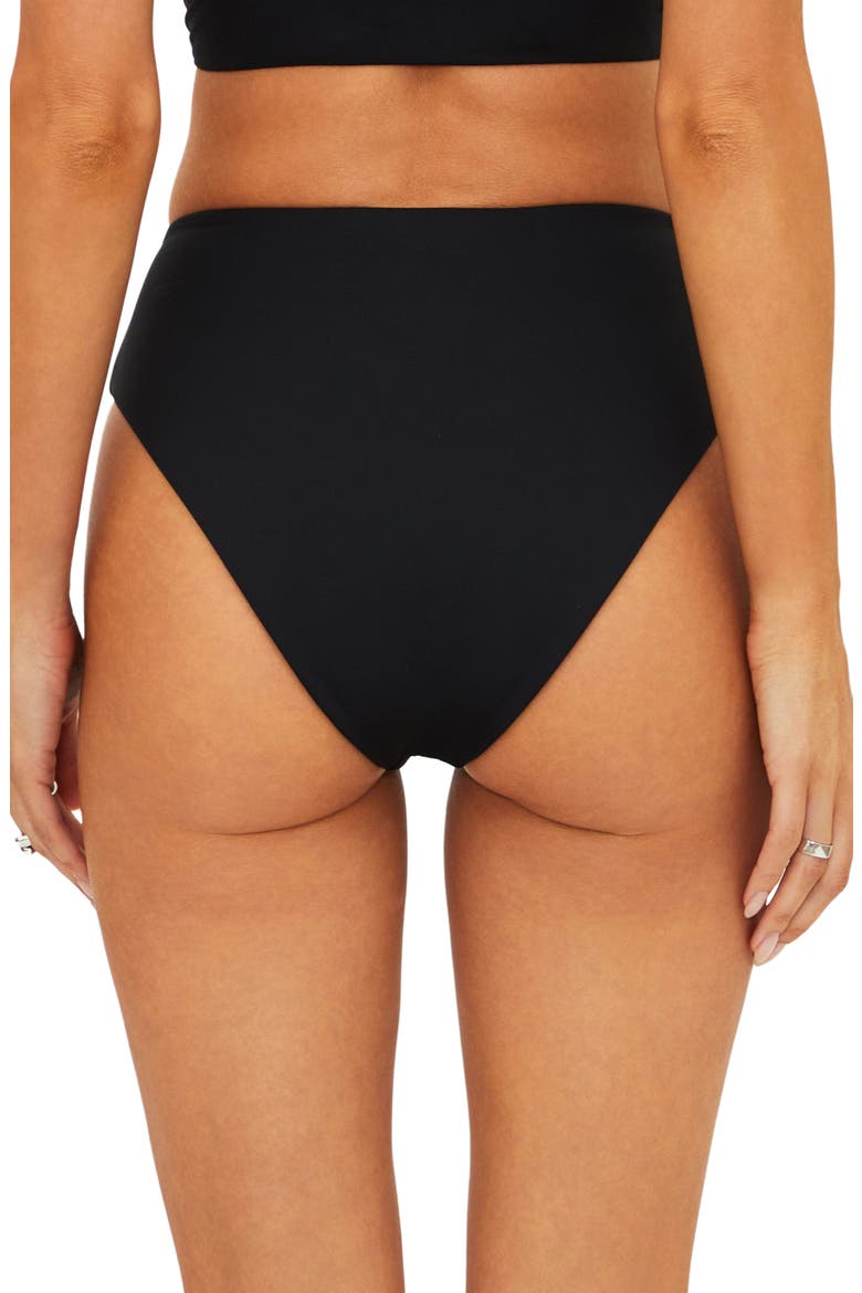Rozli High Cut Bikini Bottoms, Alternate, color, BLACK