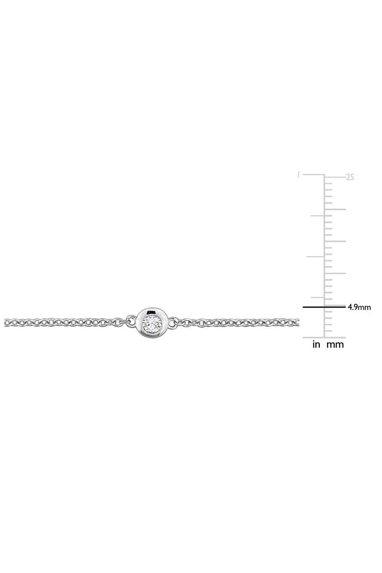 Sterling Silver Created White Sapphire Bracelet, Alternate, color, SILVER