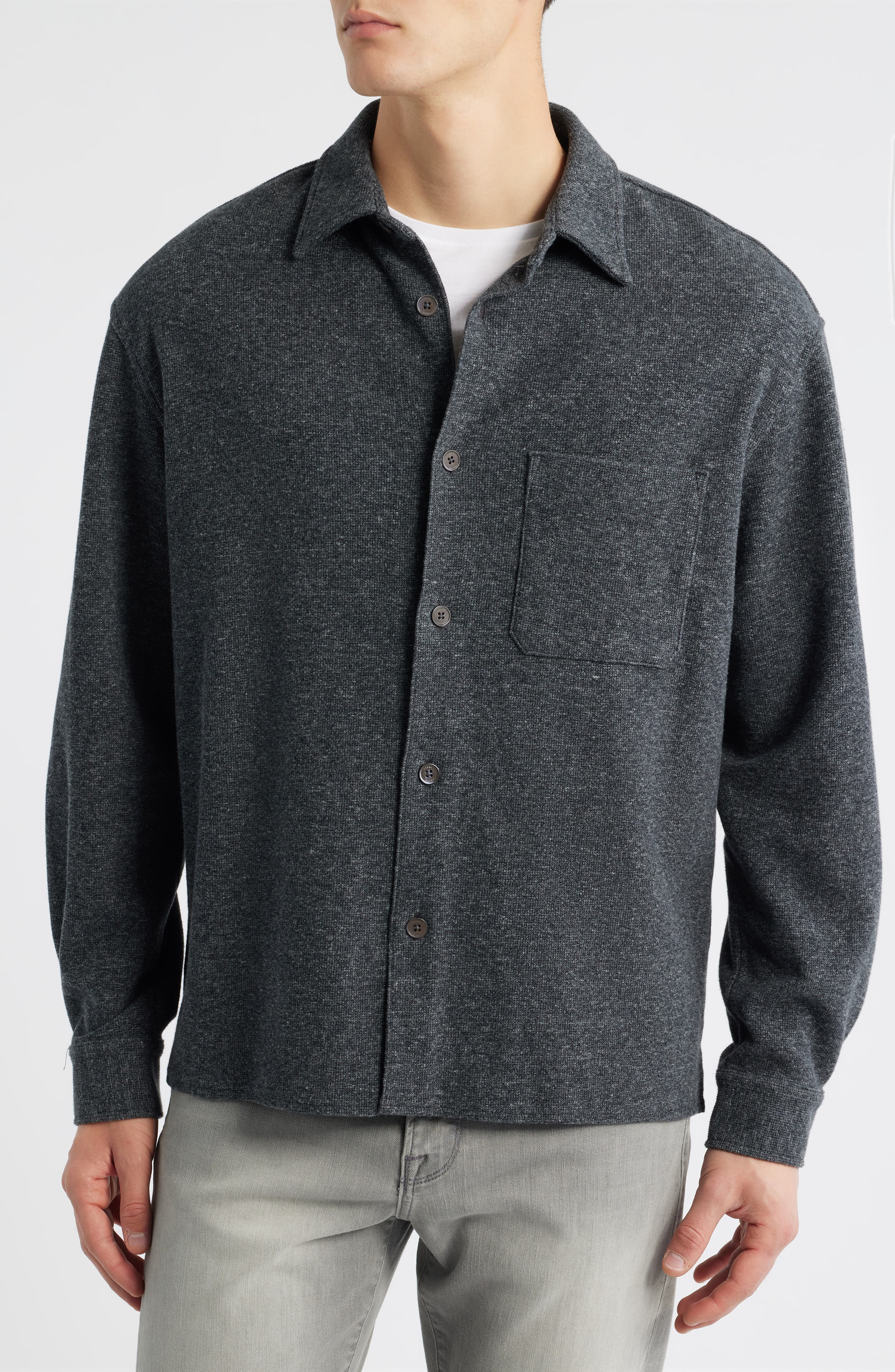 Waffle Knit Button-Up Shirt - image 2
