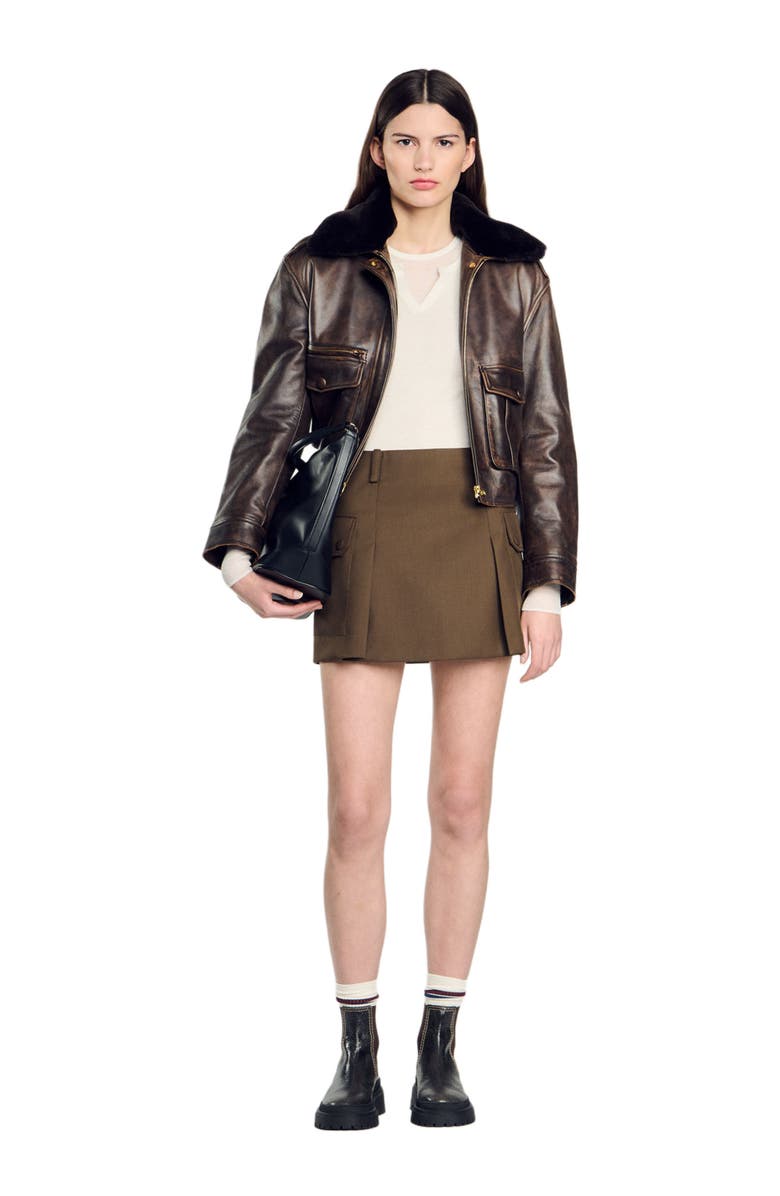 SANDRO Wool layered effect sweater, Alternate, color,