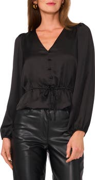 1.STATE Satin Peplum Top