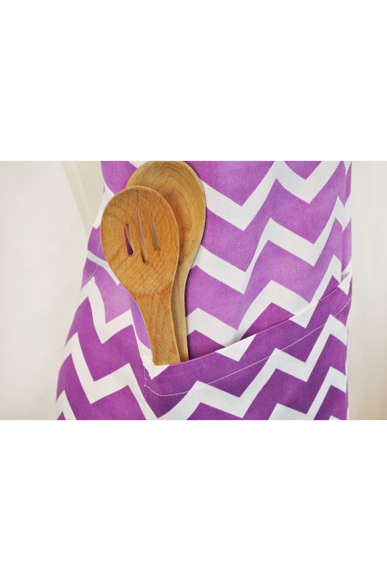 Eggplant Ombre Printed Chef Apron, Alternate, color, Eggplant