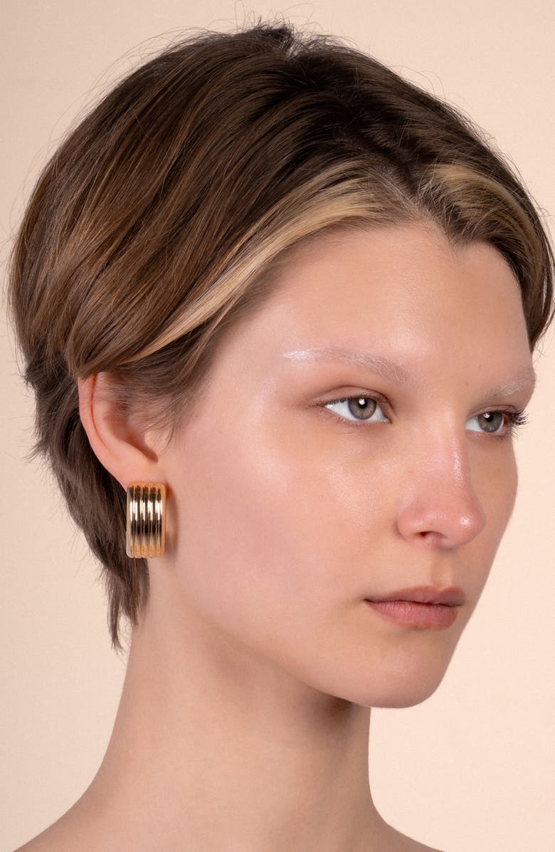 IVI Los Angeles Signore Oval Hoop Earrings, Alternate, color, Yellow Gold