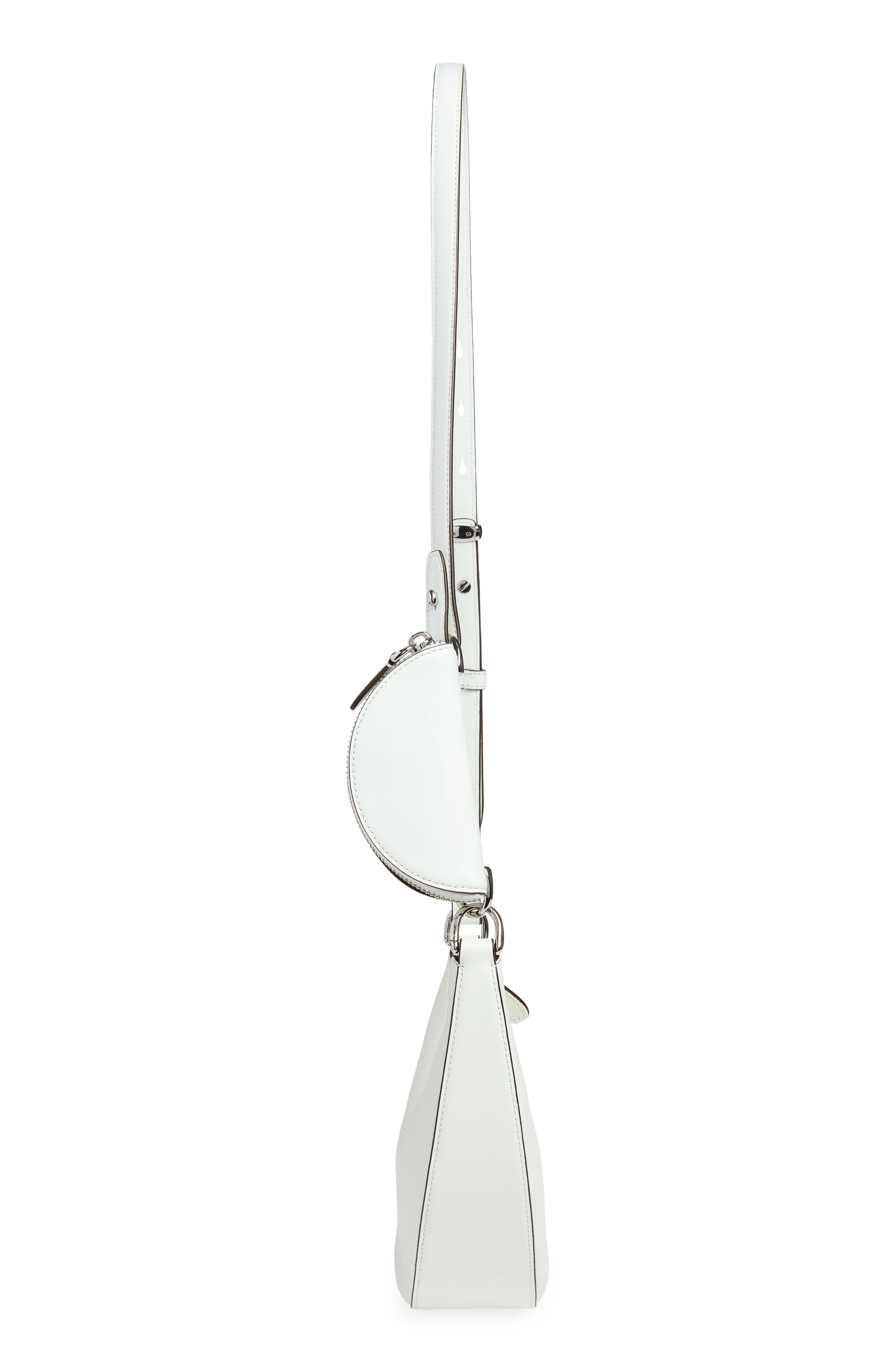 duo pebble leather crossbody bag, Alternate, color, TRUE WHITE