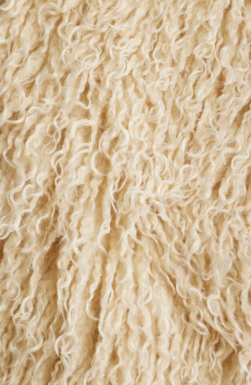 Hugo Boss Cropped Faux Fur Jacket Featuring Collar In Neutral