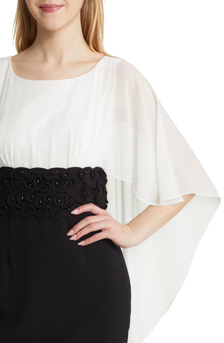 Shani Chiffon Cape Dress, Alternate, color, 