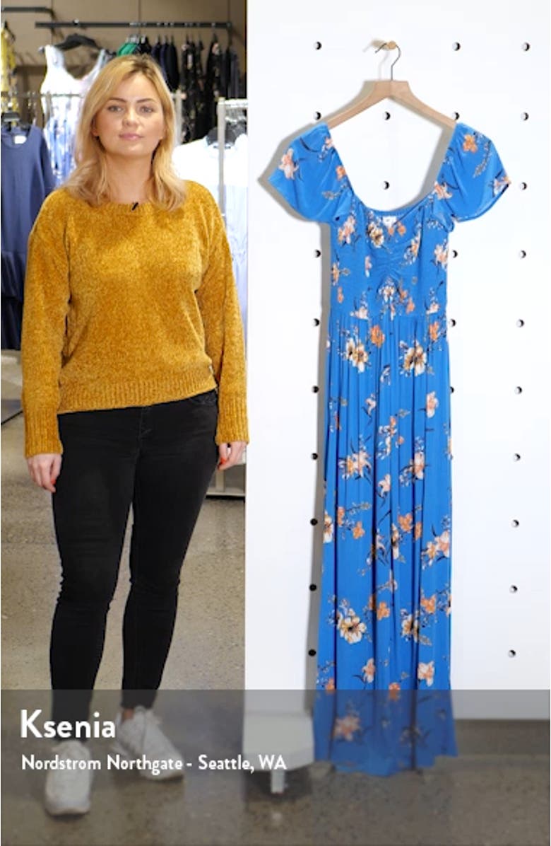 Floral Smocked Bodice Maxi Dress, sales video thumbnail