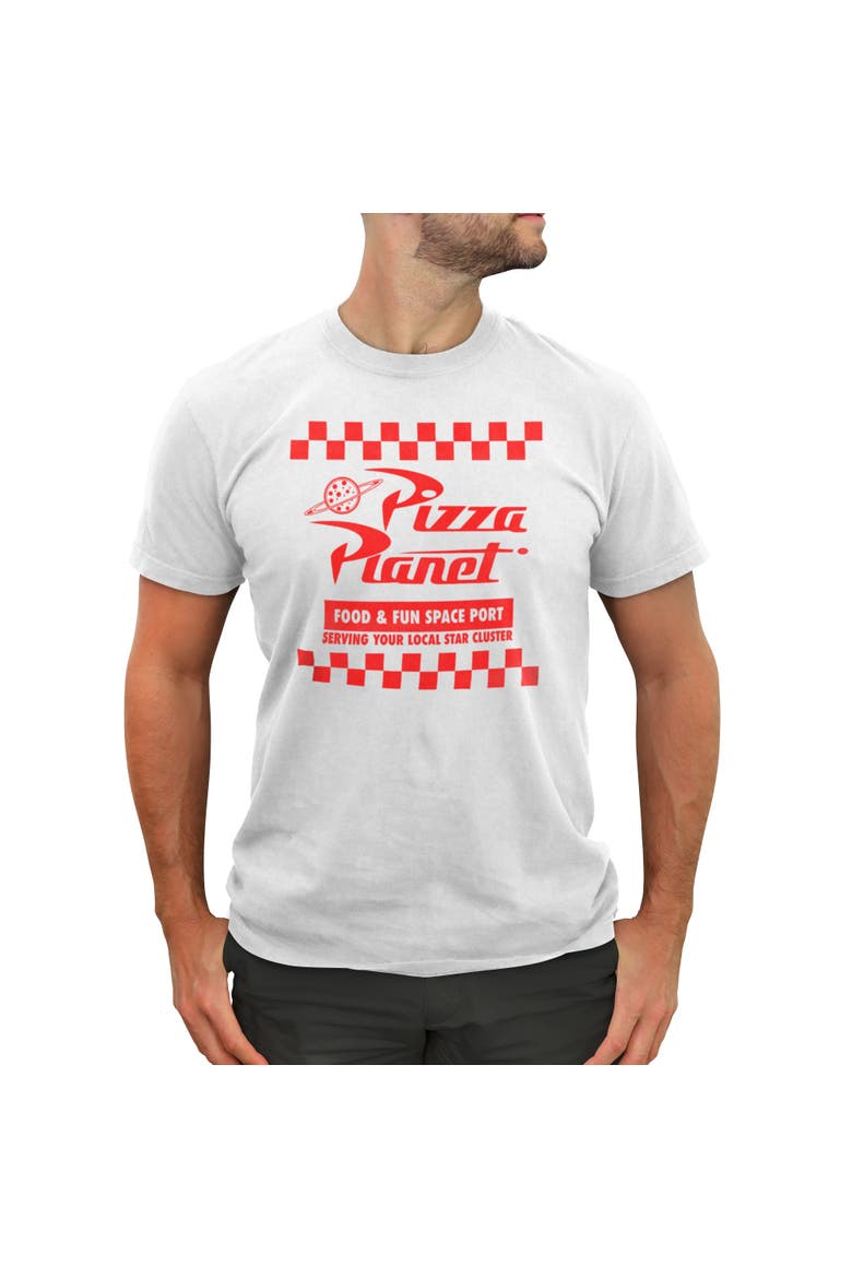 Men's Pizza Planet Uniform Short Sleeve Graphic T-Shirt, Main, color, White