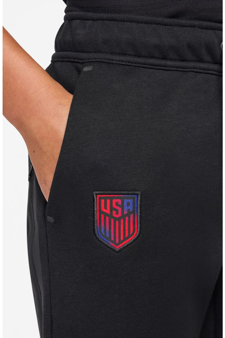 Kids' USA Tech Fleece Pants, Alternate, color, BLACK/ CHALLENGE RED