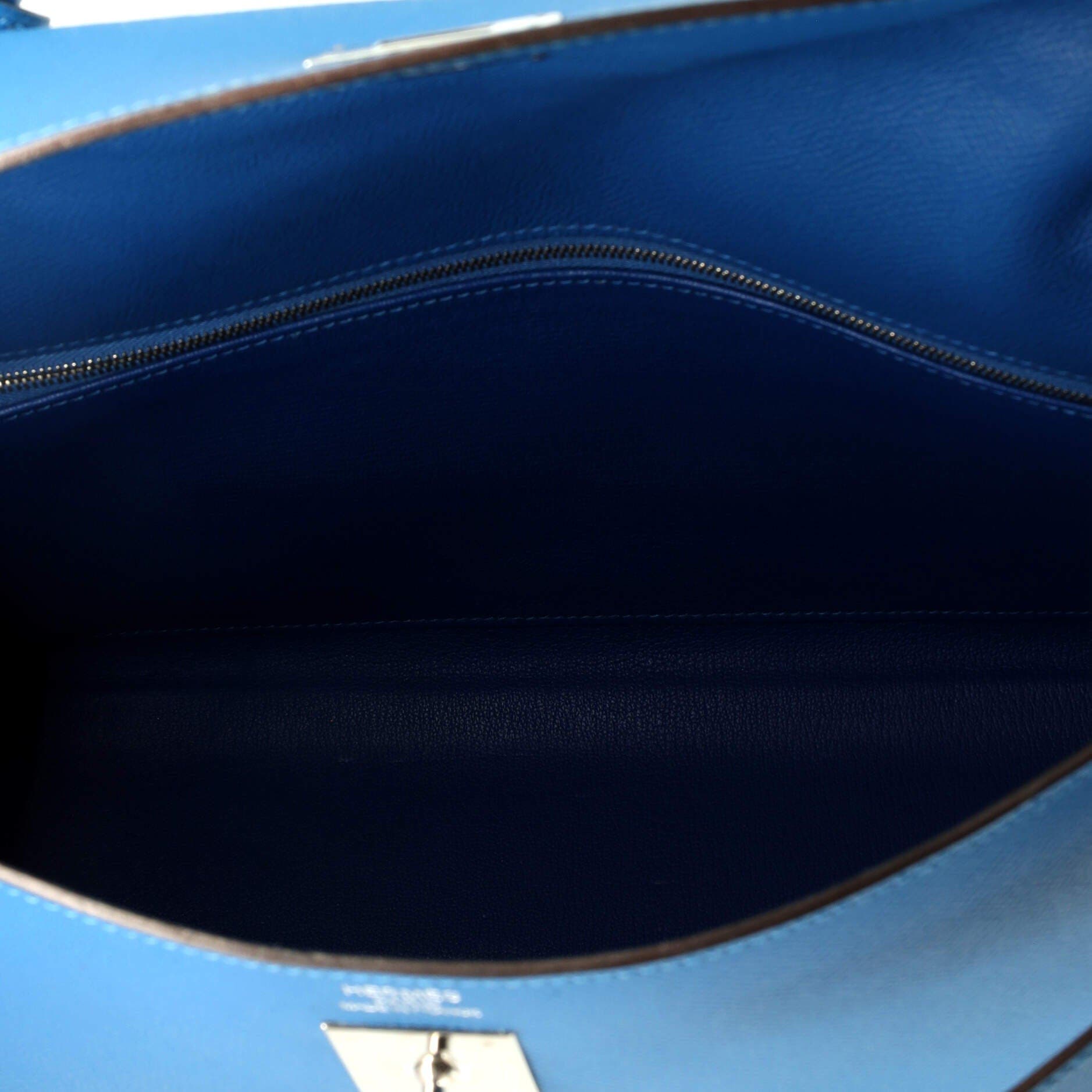 Pre-Owned Hermes Kelly Handbag Blue Epsom with Palladium Hardware 35, Alternate, color, 