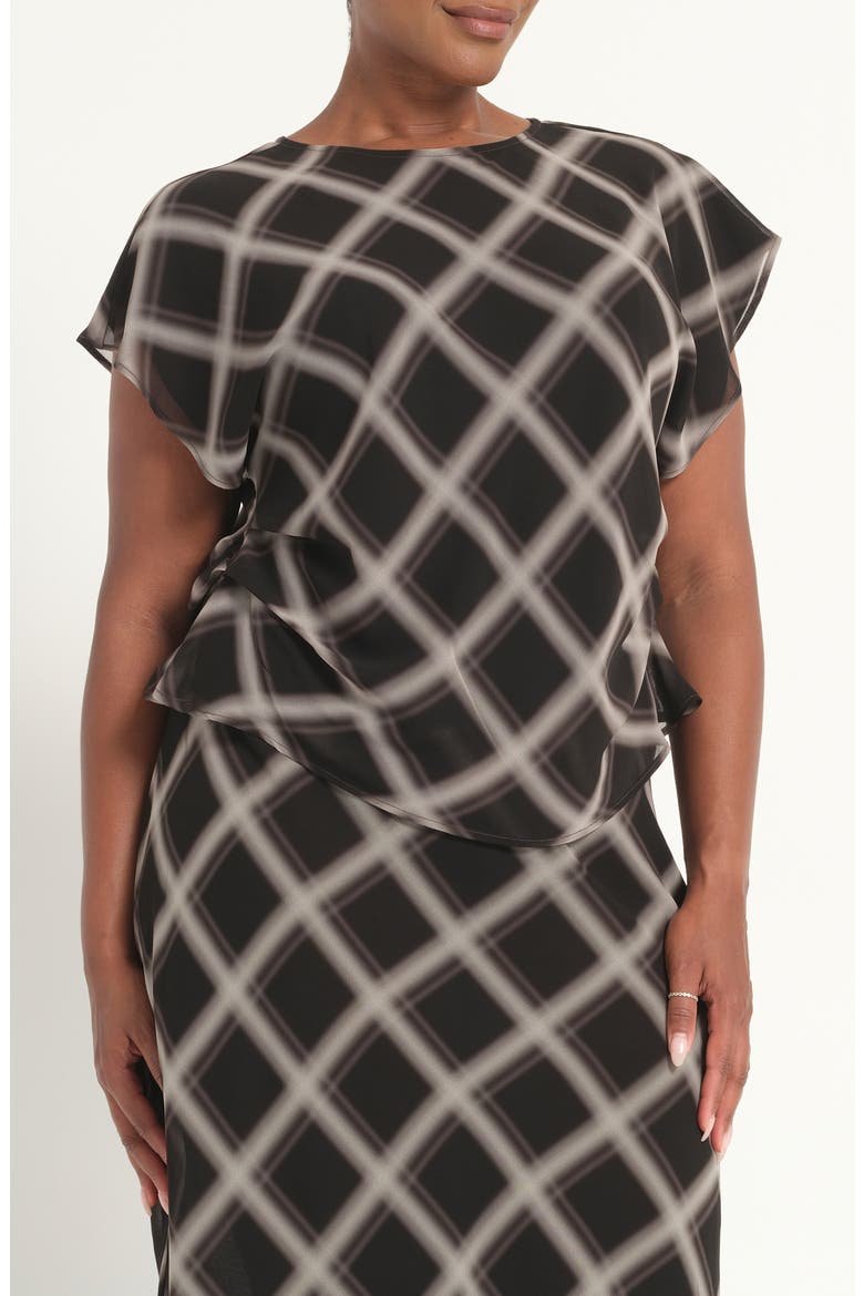 Cameron Woven Top, Alternate, color, BLACK/ BEIGE