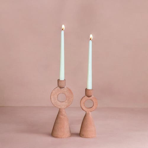 Meso Goods Azu Candle Holder In Brown