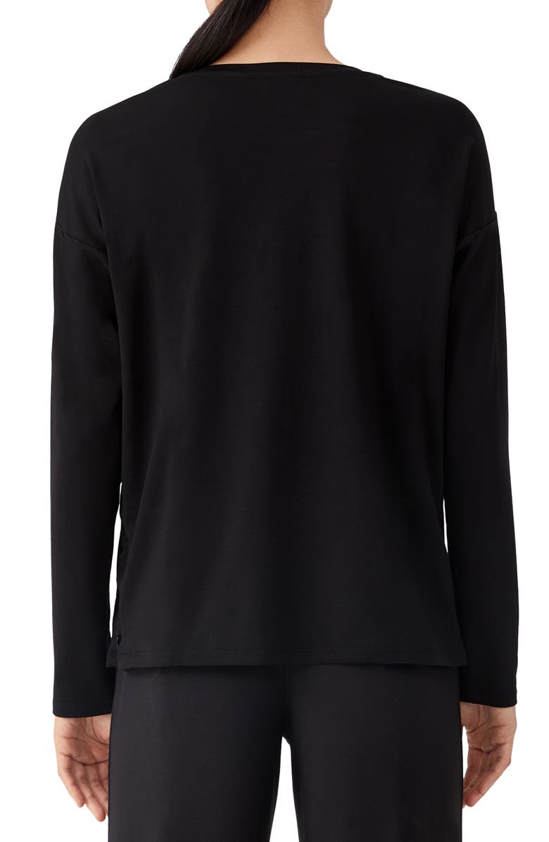 Eileen Fisher Stretch Jersey Top, Alternate, color, Black
