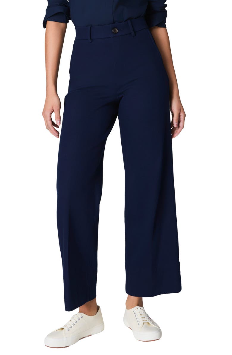 SPANX<sup>®</sup> SPANXsupersmooth<sup>™</sup> Crop Wide Leg Stretch Twill Pants, Alternate, color, Timeless Navy
